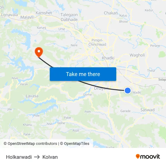 होलकरवाडी to कोल्वन map