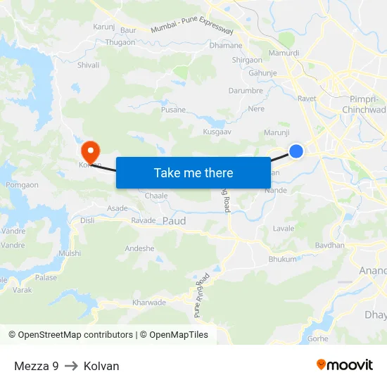मेज़्ज़ा 9 to कोल्वन map