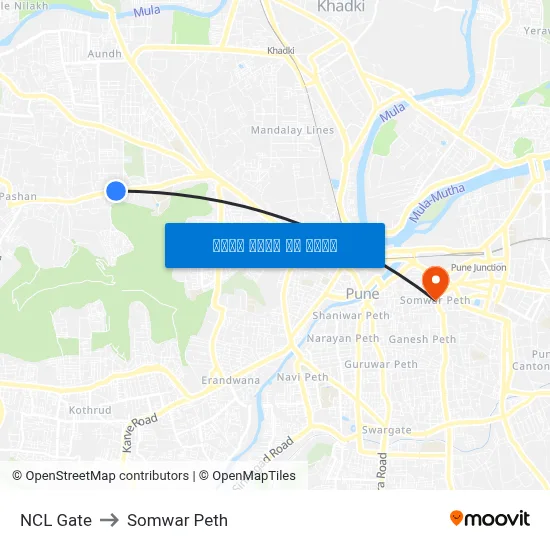 एनसीएल गेट to सोमवार पेठ map