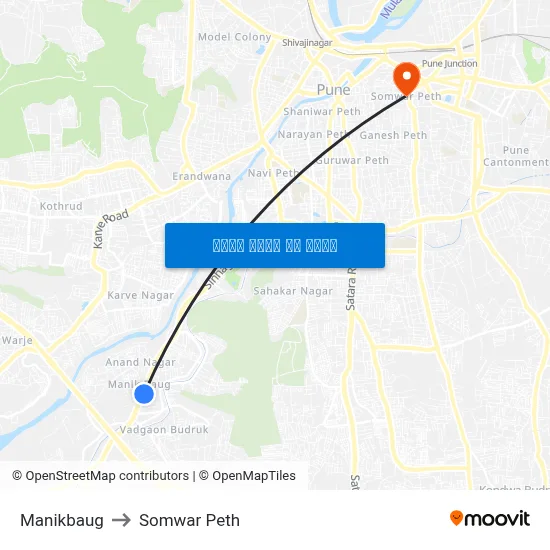 माणिकबाग to सोमवार पेठ map