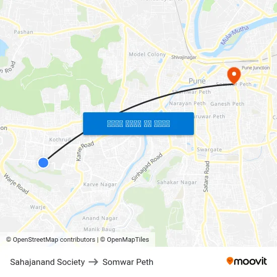 सहजानंद सोसायटी to सोमवार पेठ map