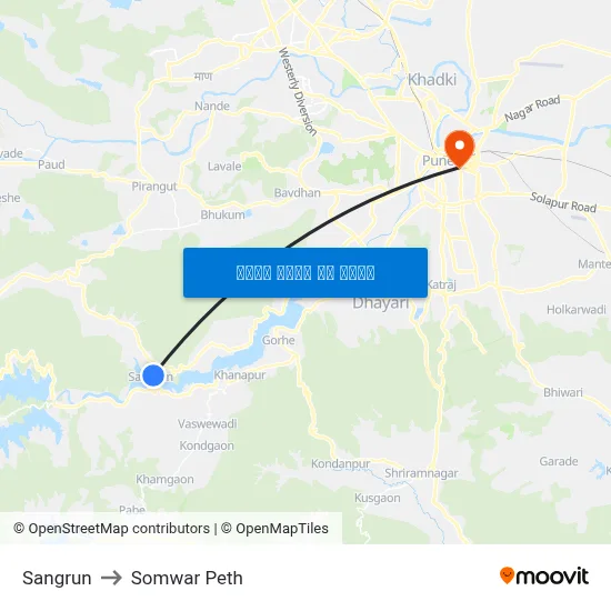 संग्रुन to सोमवार पेठ map