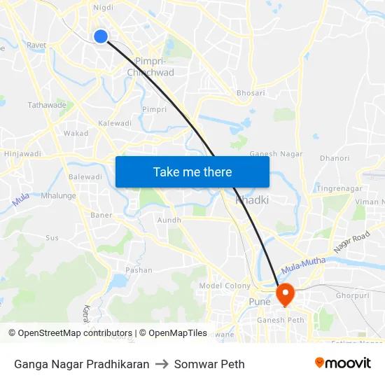 गंगा नगर प्राधिकरण to सोमवार पेठ map