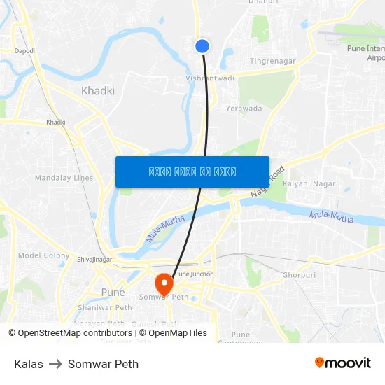 कलास to सोमवार पेठ map