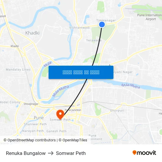 रेणुका बंगलो to सोमवार पेठ map
