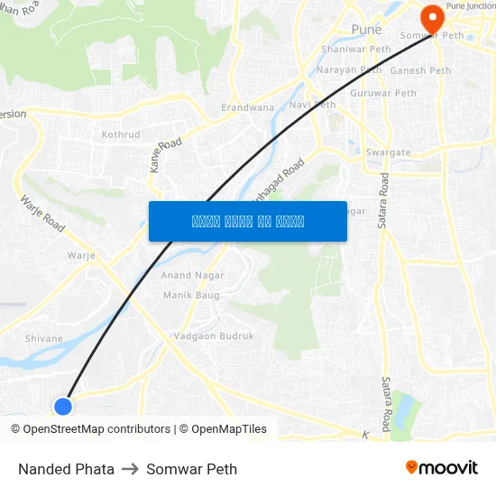 नांदेड फाटा to सोमवार पेठ map