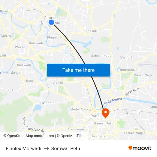 फिनोलेक्स मोरवाडी to सोमवार पेठ map