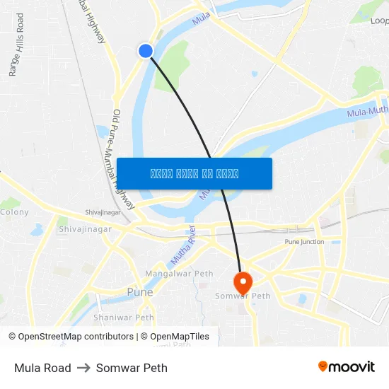 मुला रोड to सोमवार पेठ map