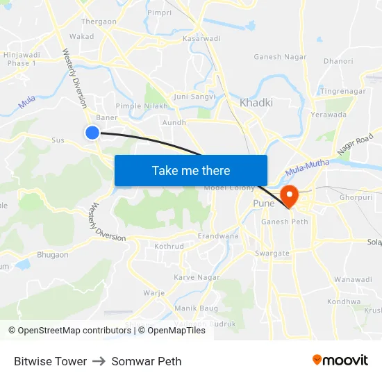 Bitwise Tower to Somwar Peth map