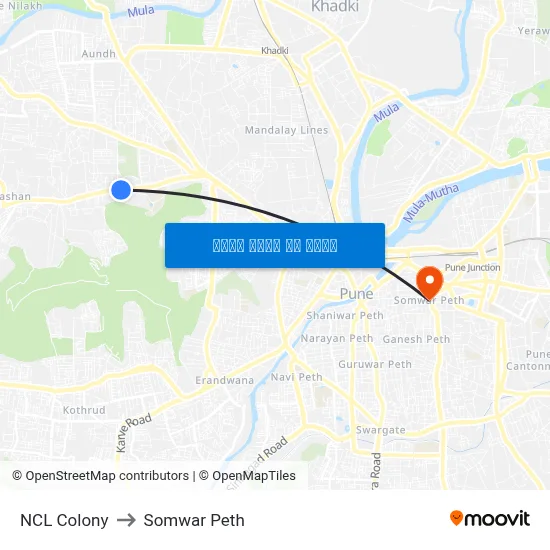 एनसीएल कॉलोनी to सोमवार पेठ map