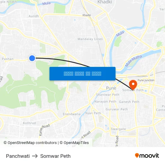 पंचवटी to सोमवार पेठ map