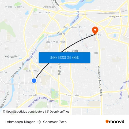 लोकमान्य नगर to सोमवार पेठ map