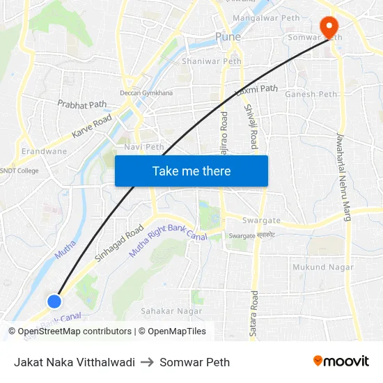 जकात नाका विठ्ठलवाड़ी to सोमवार पेठ map