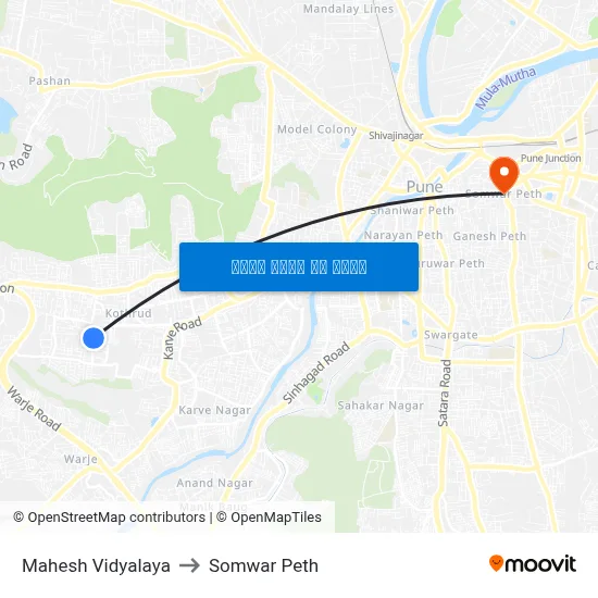 महेश विद्यालय to सोमवार पेठ map