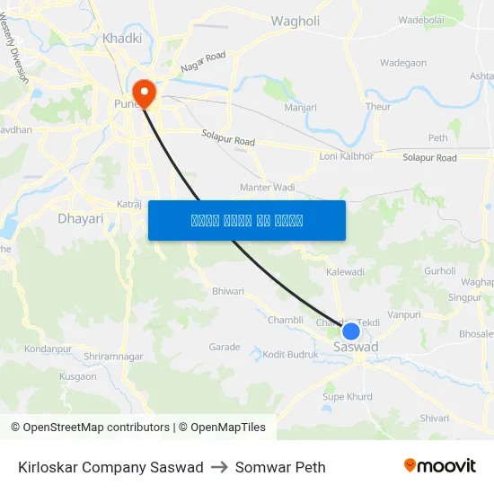 किर्लोस्कर कंपनी सासवड to सोमवार पेठ map