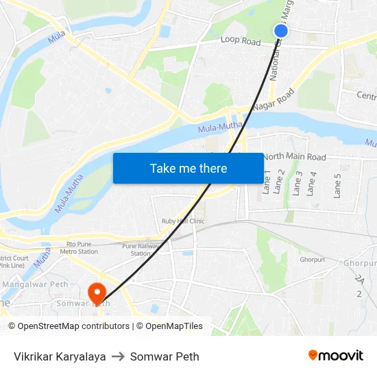 विक्रीकर कार्यालय to सोमवार पेठ map