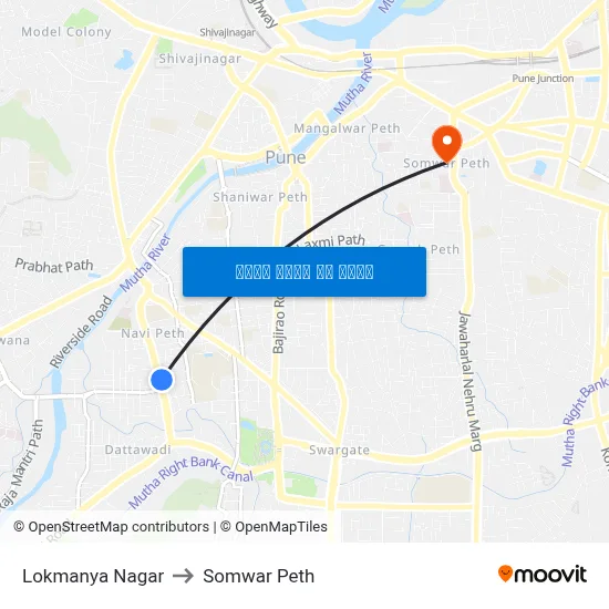 Lokmanya Nagar to Somwar Peth map
