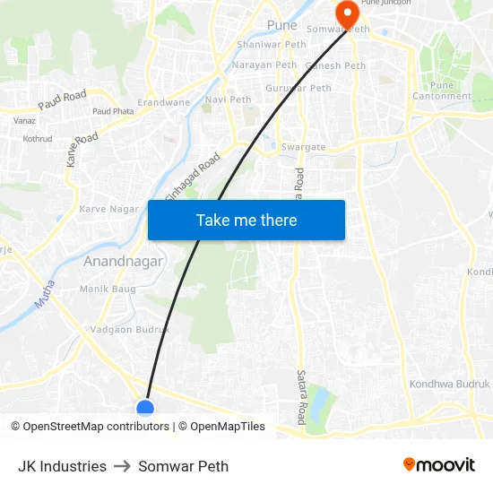 जेके इंडस्ट्रीज to सोमवार पेठ map
