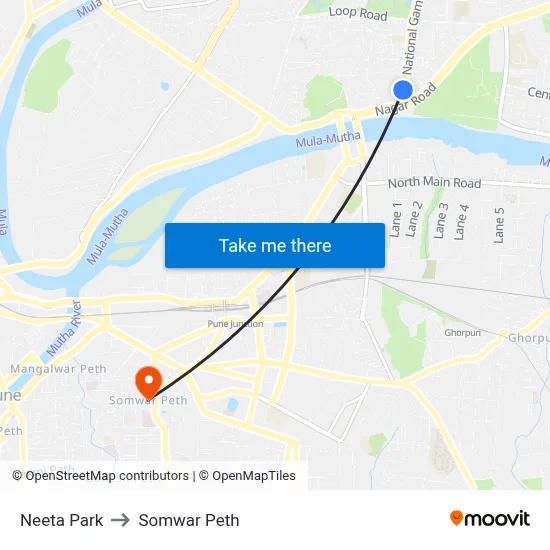 नीता पार्क to सोमवार पेठ map