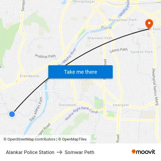 अलंकार पुलिस स्टेशन to सोमवार पेठ map