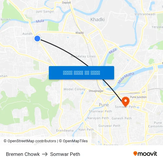 ब्रेमेन चौक to सोमवार पेठ map