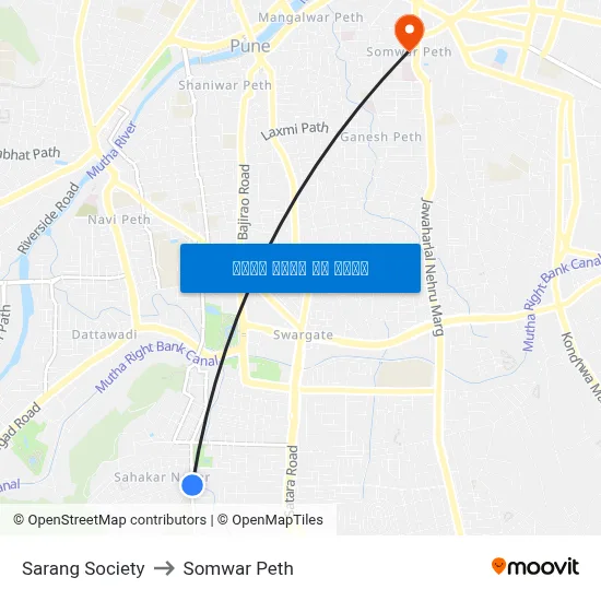 सारंग सोसाइटी to सोमवार पेठ map