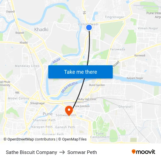 साठे बिस्किट कंपनी to सोमवार पेठ map