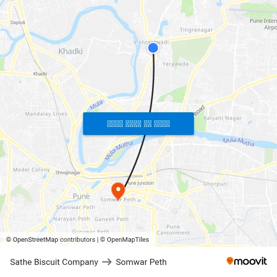 साठे बिस्किट कंपनी to सोमवार पेठ map
