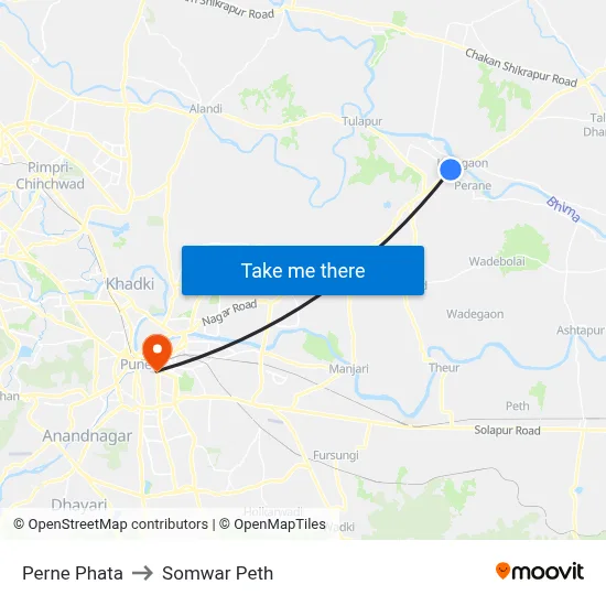 पेर्ने फाटा to सोमवार पेठ map