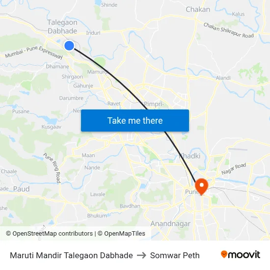 मारुति मंदिर तळेगाव दाभाडे to सोमवार पेठ map