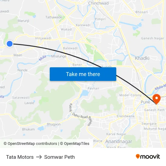 टाटा मोटर्स to सोमवार पेठ map