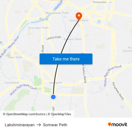 Lakshminarayan to Somwar Peth map
