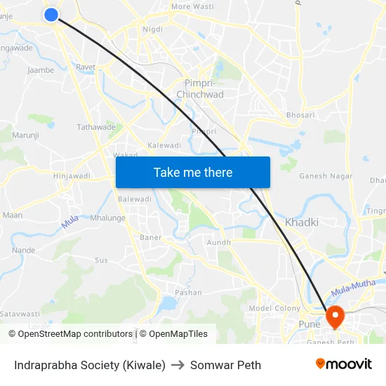 इंद्रप्रभा सोसायटी (किवले) to सोमवार पेठ map