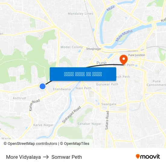 मोरे विद्यालय to सोमवार पेठ map