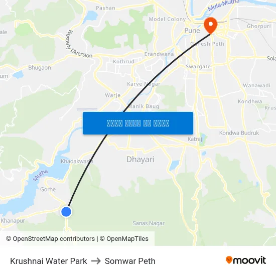 कृष्णाई वॉटर पार्क to सोमवार पेठ map