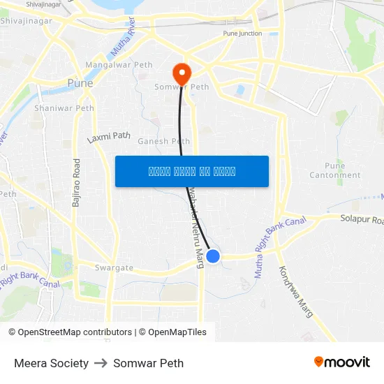 मीरा सोसाइटी to सोमवार पेठ map