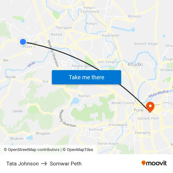 टाटा जॉनसन to सोमवार पेठ map