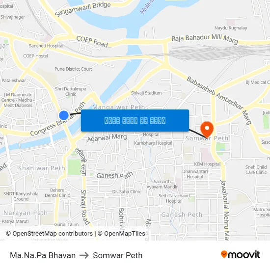 म.न.पा. भवन to सोमवार पेठ map