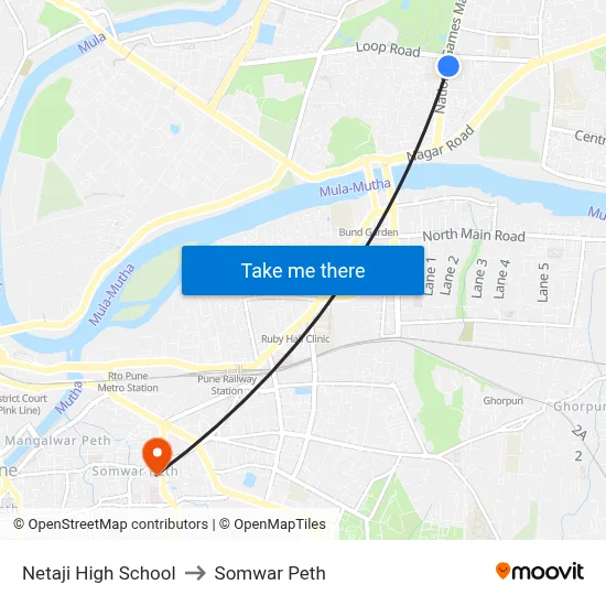 नेताजी हाई स्कूल to सोमवार पेठ map