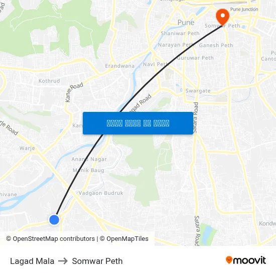 लगड माळा to सोमवार पेठ map