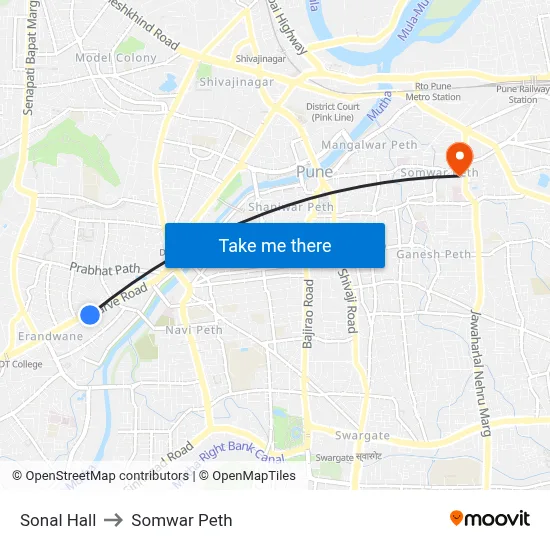 सोनल हॉल to सोमवार पेठ map