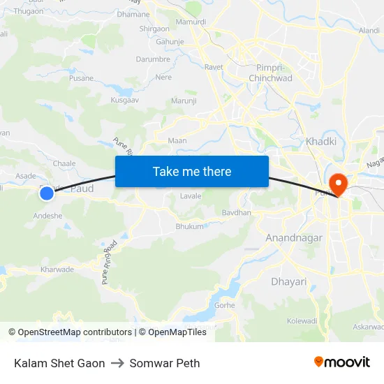 कलम शेत गाव to सोमवार पेठ map