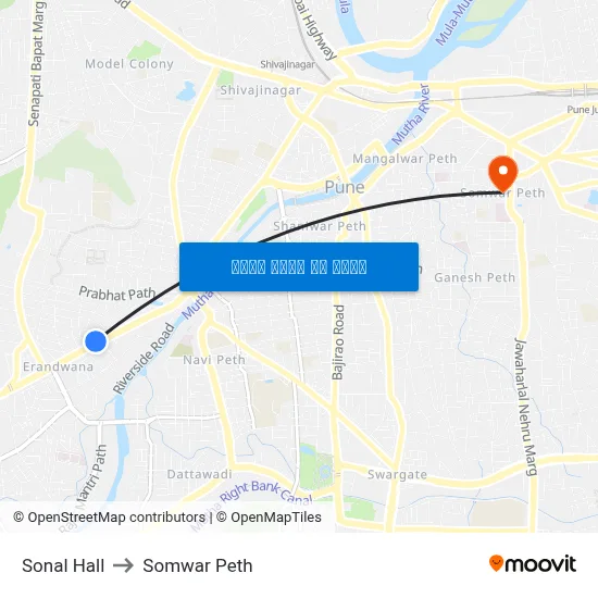 सोनल हॉल to सोमवार पेठ map