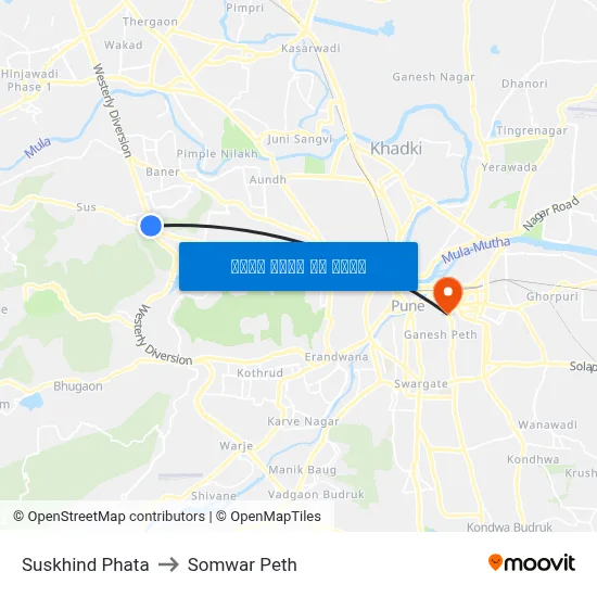 सुसखिंद फाटा to सोमवार पेठ map