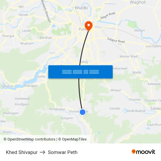 खेड शिवपुर to सोमवार पेठ map