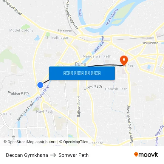 डेक्कन जिमखाना to सोमवार पेठ map
