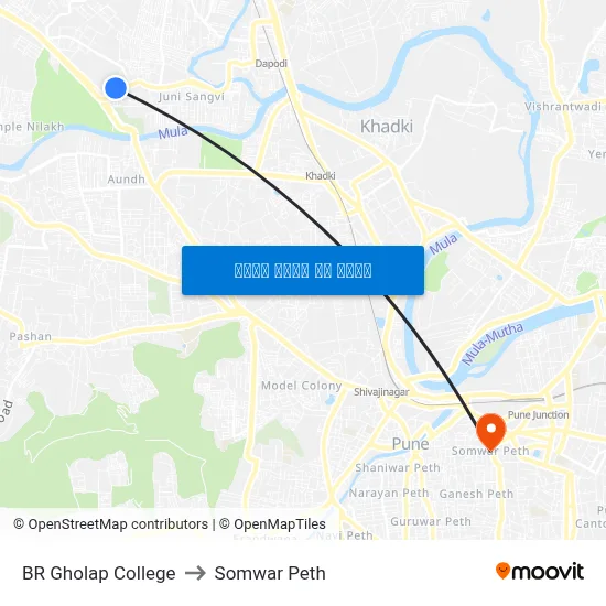 बी आर घोलप कॉलेज to सोमवार पेठ map