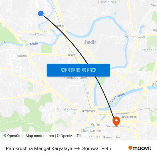 रामकृष्ण मंगल कार्यालय to सोमवार पेठ map