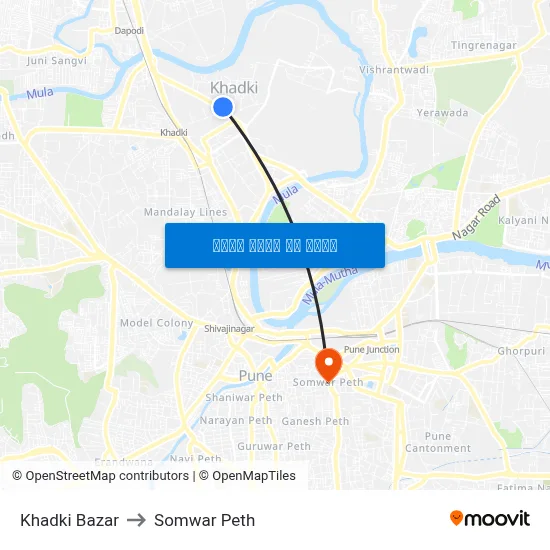 खडकी बाज़ार to सोमवार पेठ map