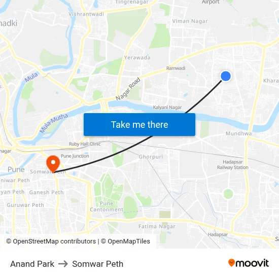 आनंद पार्क to सोमवार पेठ map